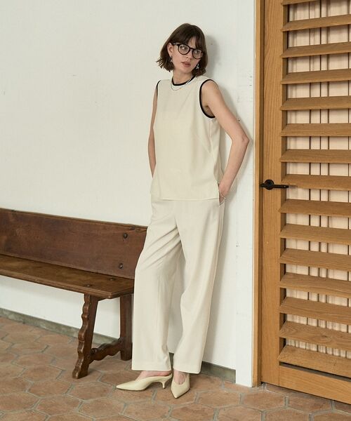 DESIGNWORKS / デザインワークス シャツ・ブラウス | 【セットアップ対応】クールタッチバイカラーノースリーブブラウス【予約】 | 詳細13