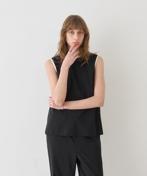 DESIGNWORKS / デザインワークス シャツ・ブラウス | 【セットアップ対応】クールタッチバイカラーノースリーブブラウス【予約】 | 詳細27