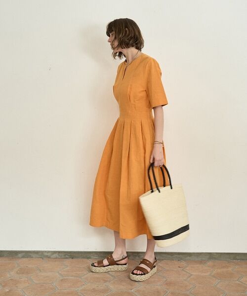 DESIGNWORKS / デザインワークス ワンピース | コットンリネンタイプライタータックワンピース【予約】 | 詳細4