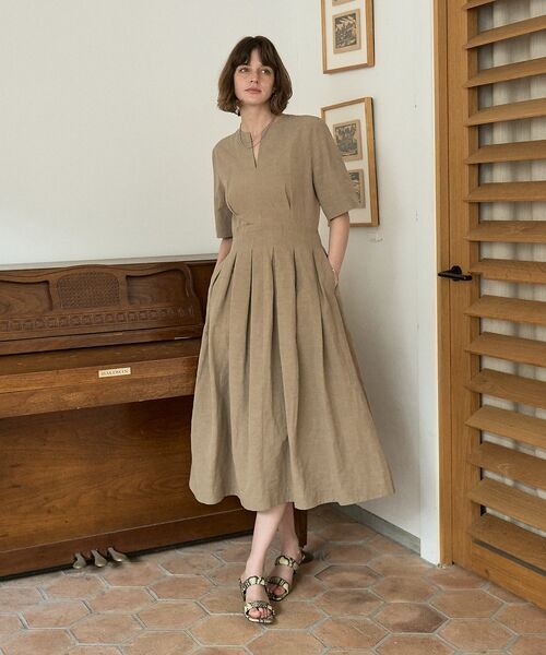 DESIGNWORKS / デザインワークス ワンピース | コットンリネンタイプライタータックワンピース【予約】 | 詳細22