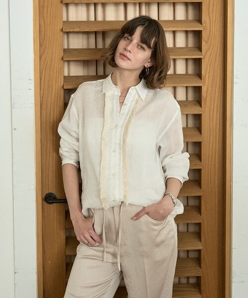 DESIGNWORKS / デザインワークス シャツ・ブラウス | シアーラミーフリンジシャツ【予約】 | 詳細1