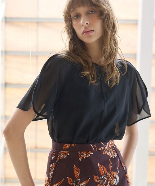 DESIGNWORKS / デザインワークス シャツ・ブラウス | 【セットアップ対応】シアーコットンオーガンジーブラウス【予約】（ブラック）