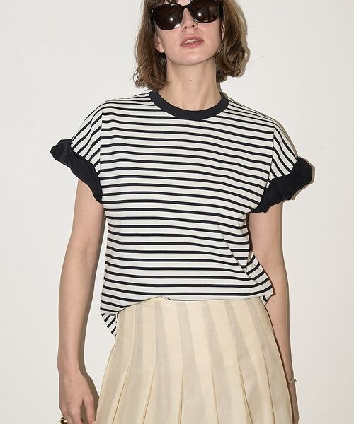 DESIGNWORKS / デザインワークス Tシャツ | ロールアップスリーブTシャツ【予約】（ネイビー）