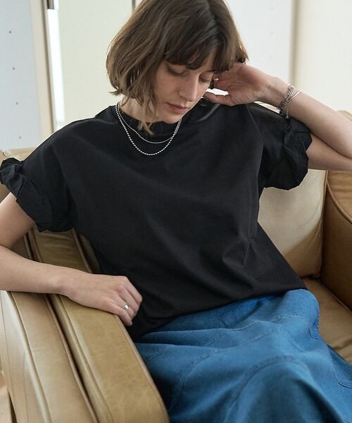 DESIGNWORKS / デザインワークス Tシャツ | ロールアップスリーブTシャツ【予約】（ブラック）