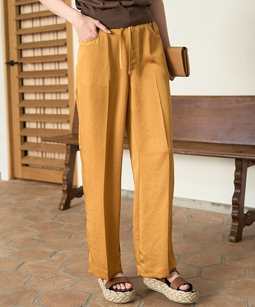 DESIGNWORKS / デザインワークス パンツ | ヴィンテージサテンセンタープレスイージーパンツ【予約】（マスタード）