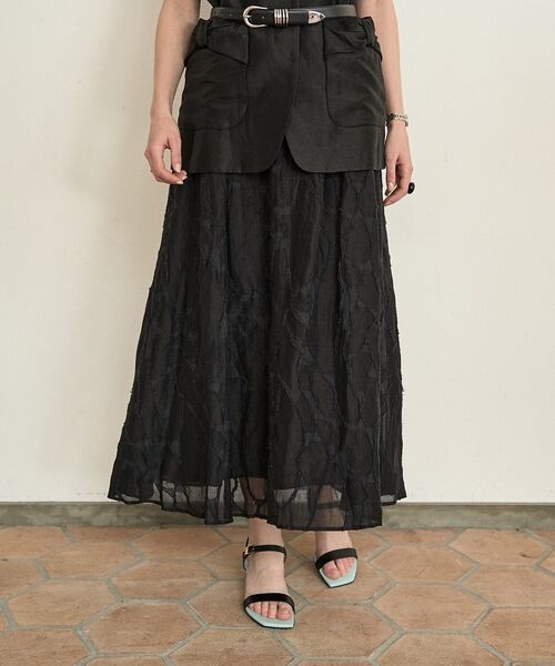 DESIGNWORKS / デザインワークス ロング・マキシ丈スカート | アブストラクトカットジャガードスカート【予約】 | 詳細12