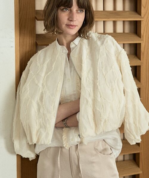 DESIGNWORKS / デザインワークス ブルゾン | アブストラクトカットジャガードブルゾン【予約】（アイボリー）