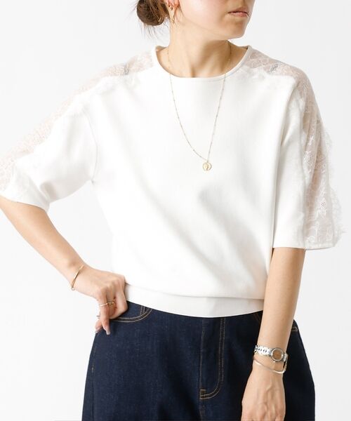 DESIGNWORKS / デザインワークス ニット・セーター | 【セットアップ対応】16ゲージ総針レースプルオーバー【予約】（ホワイト）