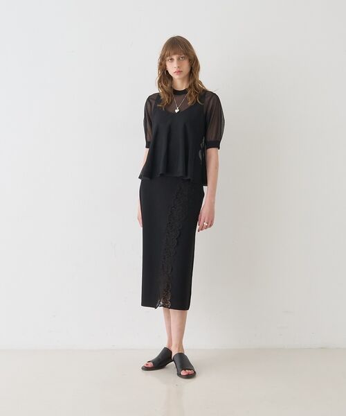 DESIGNWORKS / デザインワークス ミニ・ひざ丈スカート | 【セットアップ対応】16ゲージミラノリブレーススカート【予約】 | 詳細15