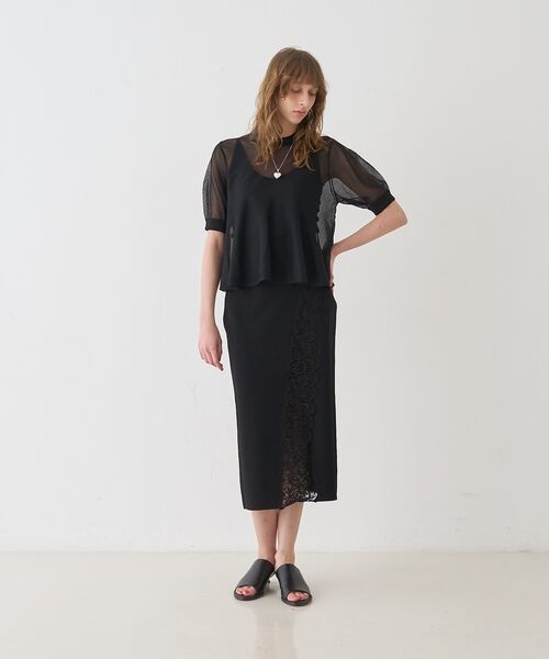 DESIGNWORKS / デザインワークス ミニ・ひざ丈スカート | 【セットアップ対応】16ゲージミラノリブレーススカート【予約】 | 詳細16