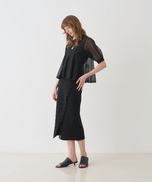 DESIGNWORKS / デザインワークス ミニ・ひざ丈スカート | 【セットアップ対応】16ゲージミラノリブレーススカート【予約】 | 詳細17