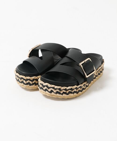 DESIGNWORKS / デザインワークス サンダル | 【PALOMA BARCELO /パロマ バルセロ】厚底ジュートサンダル【予約】（ブラック）