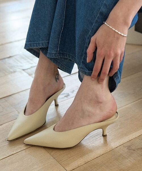 DESIGNWORKS / デザインワークス パンプス | 【GIA BORGHINI/ジア・ボルギーニ 】SABRINA　ミュールパンプス（アイボリー）