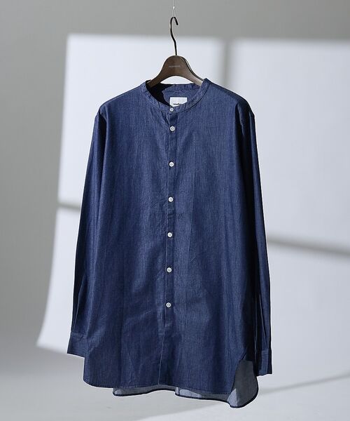 DESIGNWORKS / デザインワークス シャツ・ブラウス | 【:Colon/コロン】バンドカラー　デニムシャツ（ブルー）