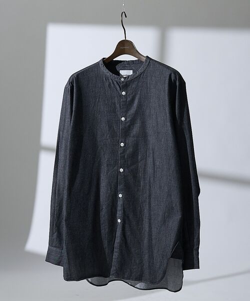 DESIGNWORKS / デザインワークス シャツ・ブラウス | 【:Colon/コロン】バンドカラー　デニムシャツ（ネイビー）