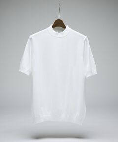 【Tutto / トゥット】ハイゲージニット モックネック 半袖Tシャツ / H