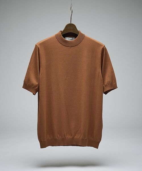 DESIGNWORKS / デザインワークス ニット・セーター | 【Tutto / トゥット】ハイゲージニット モックネック 半袖Tシャツ / H | 詳細9