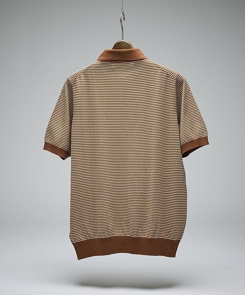 DESIGNWORKS / デザインワークス ポロシャツ | 【Tutto / トゥット】ストライプ ハイゲージ サマーニット クレリックポロ | 詳細4