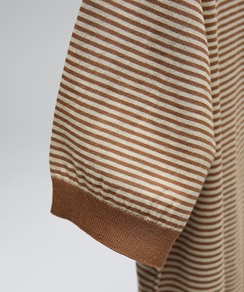 DESIGNWORKS / デザインワークス ポロシャツ | 【Tutto / トゥット】ストライプ ハイゲージ サマーニット クレリックポロ | 詳細6