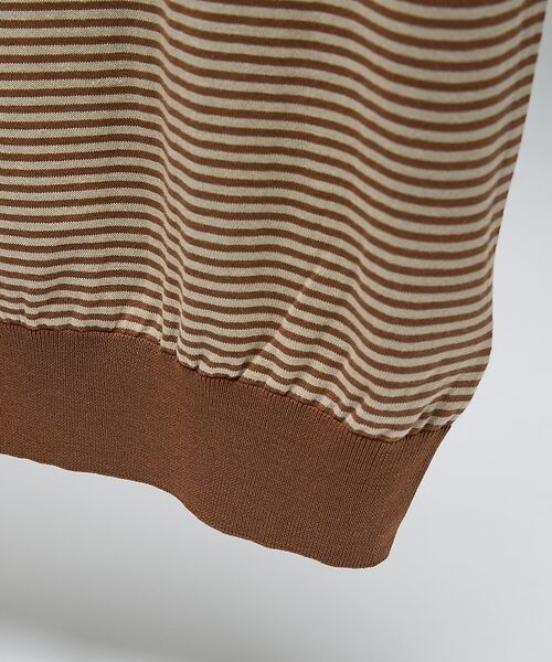 DESIGNWORKS / デザインワークス ポロシャツ | 【Tutto / トゥット】ストライプ ハイゲージ サマーニット クレリックポロ | 詳細7