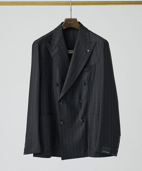 DESIGNWORKS / デザインワークス テーラードジャケット | 【TAGLIATORE/タリアトーレ】ストライプ ダブル ジャケット A-DAR（グレー系その他1）