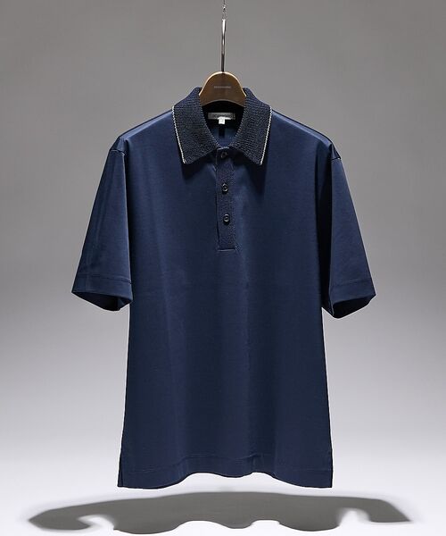DESIGNWORKS / デザインワークス ポロシャツ | クールスムース ニット襟ポロシャツ【予約】（ネイビー）