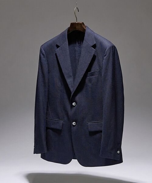 DESIGNWORKS / デザインワークス テーラードジャケット | 【セットアップ対応】リネンライクジャケット / 速乾性 / 防シワ性 / 形態安（ネイビー）