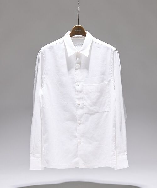 DESIGNWORKS / デザインワークス シャツ・ブラウス | 【Herdmans Linen】レギュラーカラー リネンシャツ(ホワイト)