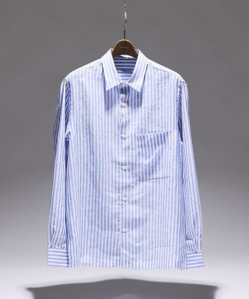 DESIGNWORKS / デザインワークス シャツ・ブラウス | レギュラーカラー リネンストライプシャツ | 詳細1