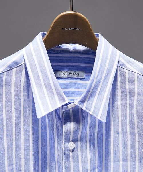 DESIGNWORKS / デザインワークス シャツ・ブラウス | レギュラーカラー リネンストライプシャツ | 詳細5
