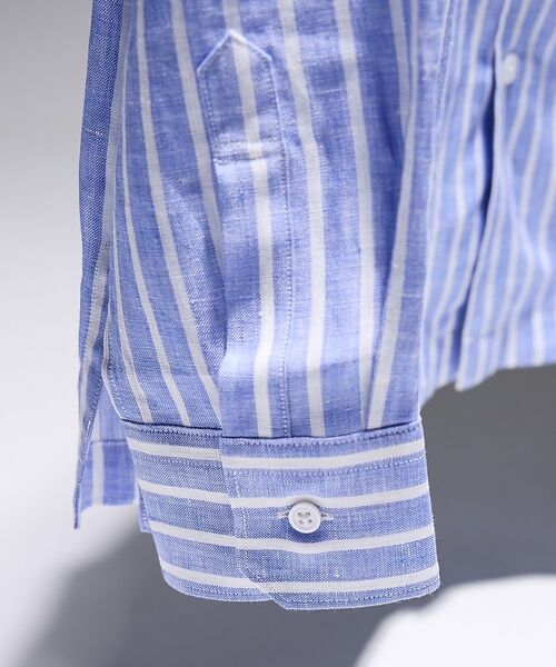 DESIGNWORKS / デザインワークス シャツ・ブラウス | レギュラーカラー リネンストライプシャツ | 詳細6