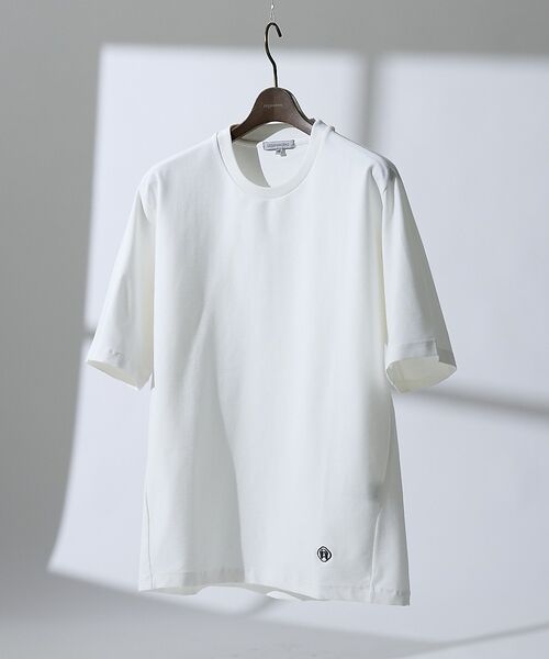 DESIGNWORKS / デザインワークス Tシャツ | 【接触冷感 / COVEROSS(R) 】ピポット付ハンマースリーブ Tシャツ（ホワイト）