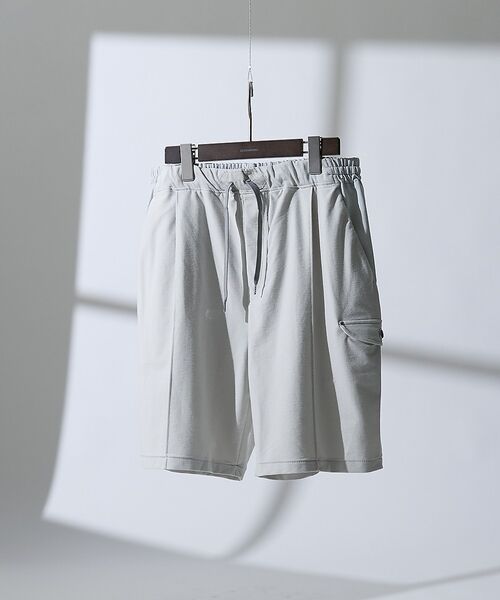 DESIGNWORKS / デザインワークス ショート・ハーフ・半端丈パンツ | 【接触冷感 / COVEROSS(R) 】ミリタリーピンタックショーツ / セッ（ライトグレー）