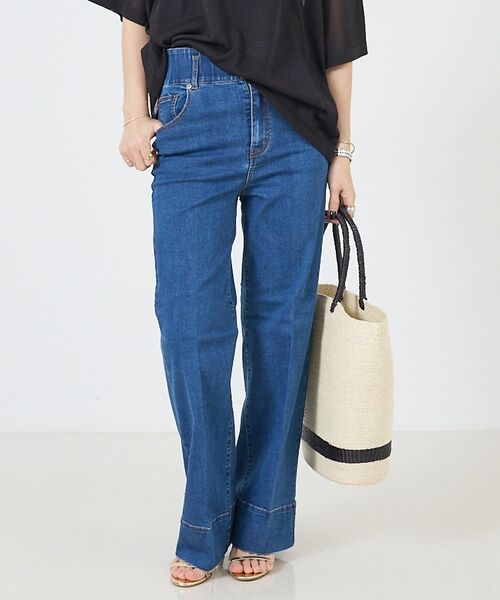 DESIGNWORKS / デザインワークス デニムパンツ | ハイウエストフレアストレッチデニム（インディゴ）