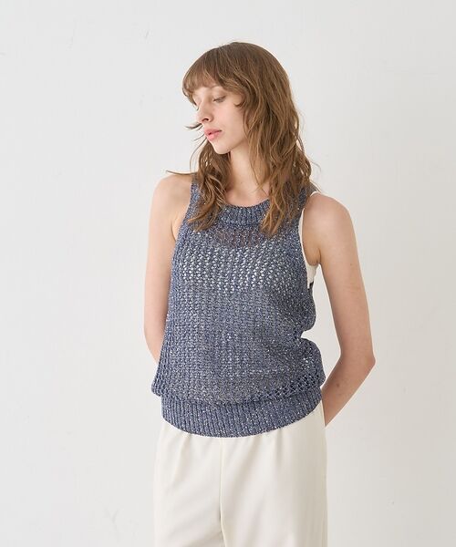DESIGNWORKS / デザインワークス キャミソール・チューブトップ | スパンコールクロシェタンクトップ【予約】 | 詳細1