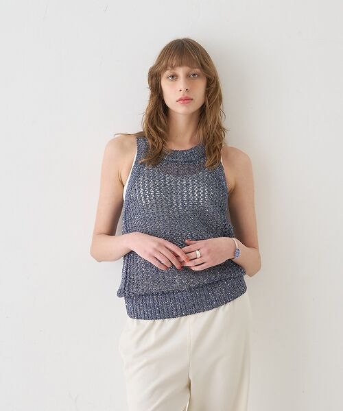 DESIGNWORKS / デザインワークス キャミソール・チューブトップ | スパンコールクロシェタンクトップ【予約】 | 詳細2