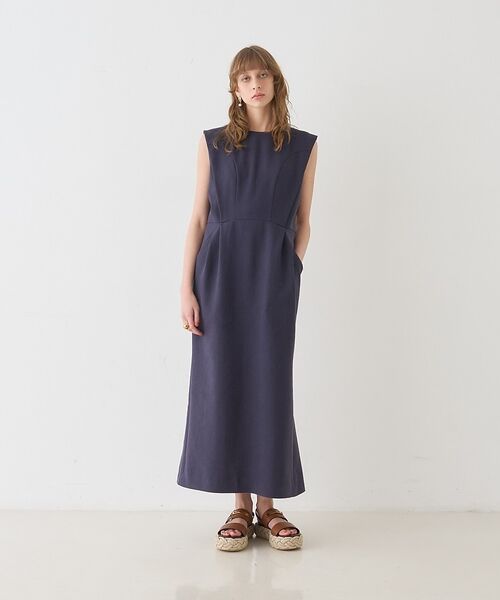 DESIGNWORKS / デザインワークス ワンピース | リネン混ストレートワンピース【予約】 | 詳細1