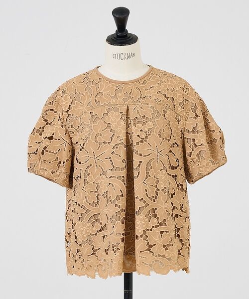 DESIGNWORKS / デザインワークス シャツ・ブラウス | 【セットアップ対応】ロゼフラワー刺繍ブラウス【予約】（キャメル）