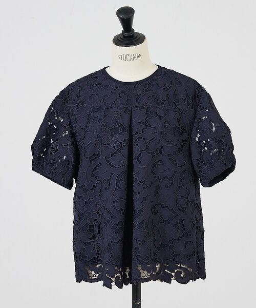 DESIGNWORKS / デザインワークス シャツ・ブラウス | 【セットアップ対応】ロゼフラワー刺繍ブラウス【予約】（ネイビー）