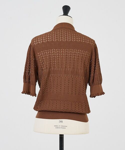 DESIGNWORKS / デザインワークス カーディガン・ボレロ | レース編みショートスリーブポロカーディガン【予約】 | 詳細4