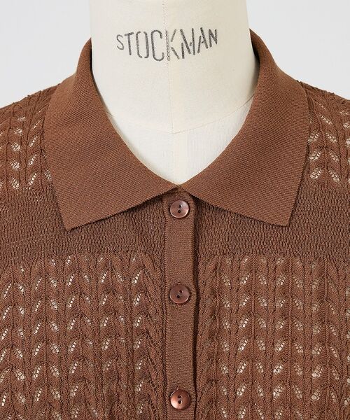 DESIGNWORKS / デザインワークス カーディガン・ボレロ | レース編みショートスリーブポロカーディガン【予約】 | 詳細5