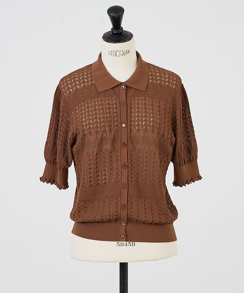 DESIGNWORKS / デザインワークス カーディガン・ボレロ | レース編みショートスリーブポロカーディガン【予約】 | 詳細8