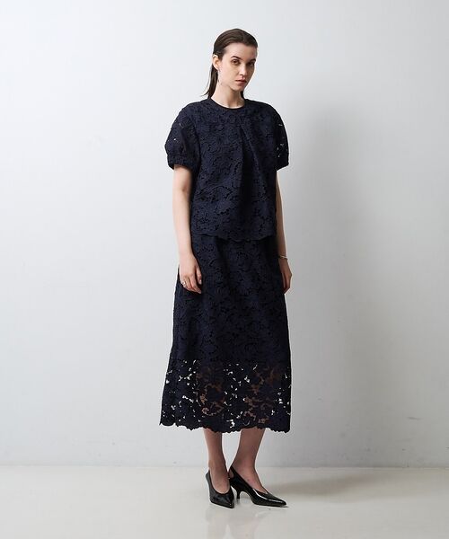 DESIGNWORKS / デザインワークス ミニ・ひざ丈スカート | 【セットアップ対応】ロゼフラワー刺繍スカート【予約】 | 詳細15