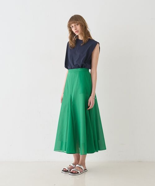 DESIGNWORKS / デザインワークス ミニ・ひざ丈スカート | 【セットアップ対応】シアーコットンオーガンジースカート【予約】 | 詳細5