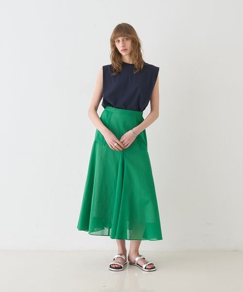 DESIGNWORKS / デザインワークス ミニ・ひざ丈スカート | 【セットアップ対応】シアーコットンオーガンジースカート【予約】 | 詳細6