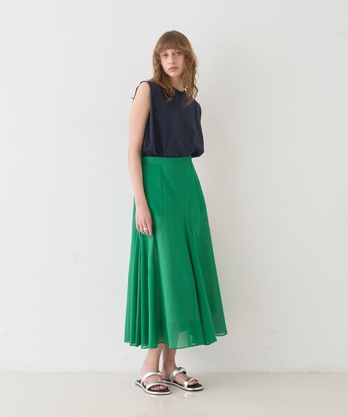 DESIGNWORKS / デザインワークス ミニ・ひざ丈スカート | 【セットアップ対応】シアーコットンオーガンジースカート【予約】 | 詳細8