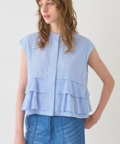 DESIGNWORKS / デザインワークス シャツ・ブラウス | コットンストライプフリルペプラムブラウス【予約】