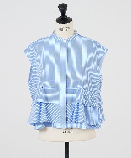 DESIGNWORKS / デザインワークス シャツ・ブラウス | コットンストライプフリルペプラムブラウス【予約】 | 詳細6