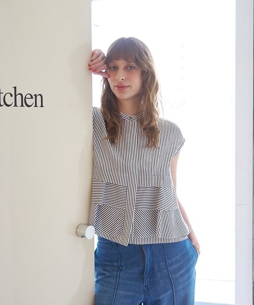 DESIGNWORKS / デザインワークス シャツ・ブラウス | コットンストライプフリルペプラムブラウス【予約】 | 詳細8