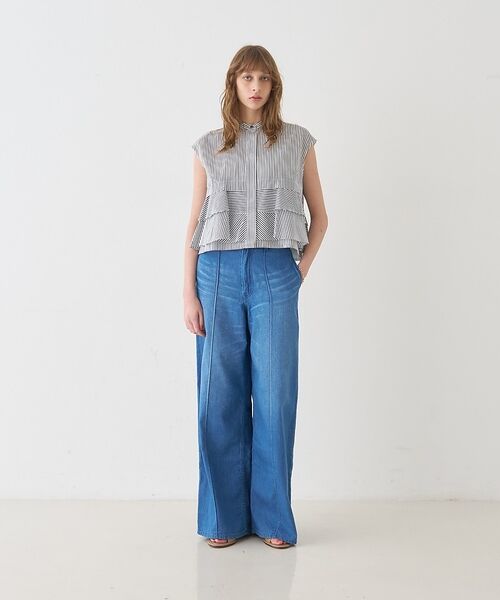 DESIGNWORKS / デザインワークス シャツ・ブラウス | コットンストライプフリルペプラムブラウス【予約】 | 詳細17